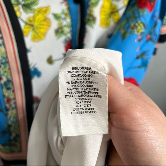 Alice + Olivia Conner Floral-Print Handkerchief Shirtdress Large - Picture 5 of 8